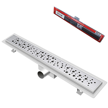 Трап-лоток 850х70мм из нерж. TIM с круглой ячейкой (сухой+гидрозатвор)