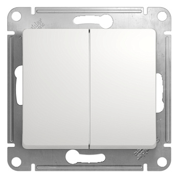 Systeme Electric Glossa Бел Переключатель 2-клавишный, сх.6, 10АХ