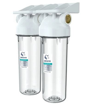KSBP DUO 1/2 Магистр фильтр 10", двойной прозр. корпус, 1/2"