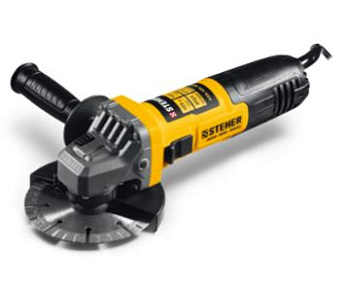 STEHER d 125 мм, 1100 Вт, УШМ c регулировкой оборотов (AGS-125-1100 ET)