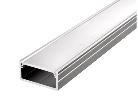 08-35 Профиль алюминиевый для светодиодной ленты, анод., П-образный, гибкий, накладной, серебро, 15х