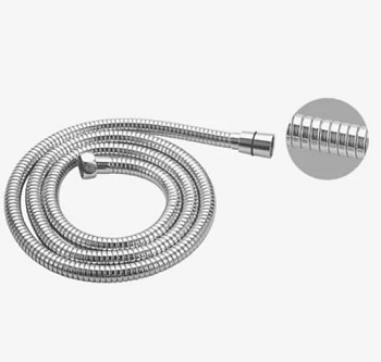 Шланг для душа с двойным замком растяжной 150 см,  EPDM армированный нейлоновой нитью