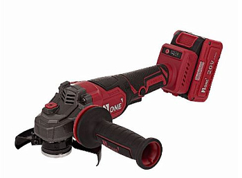 УШМ акк. бесщ. 125мм,рег. об.,2акк,20V,3.0Аh,антивибр. ручка.кейс ONE