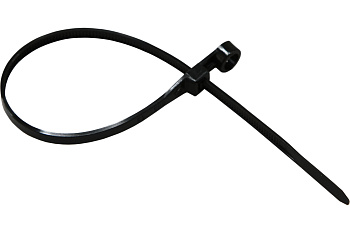 Хомут-стяжка нейлоновая под винт 200x4,3 мм, черная, упаковка 100 шт. Rexant