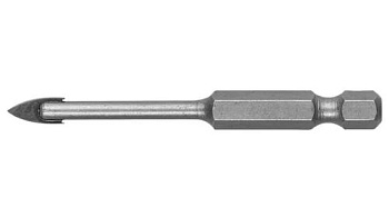 Сверло по кафелю,керамике,стеклу, с двумя режущими лезвиями, шестигранный хвостовик, 4мм. ЗУБР.