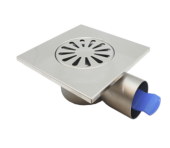 Трап для душа из нержавеющей стали SUS304 с горизонтальным выпуском 150*150 мм