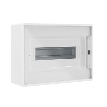 DKC Щиток 12 мод настенный FRAME, белый, с прозрачной дверцей, с 2 шинами PEN на 6 и 8 отв.