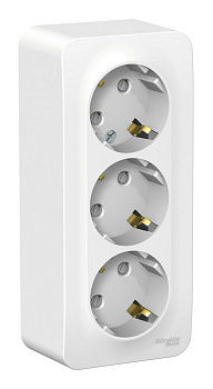 System Electric Розетка 3-м Blanca 16А с заземл. со шторками  с изолир. пластиной бел.