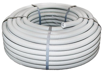 DKC Труба ПВХ гибкая гофр. д.25мм, лёгкая с протяжкой, 50м, цвет серый