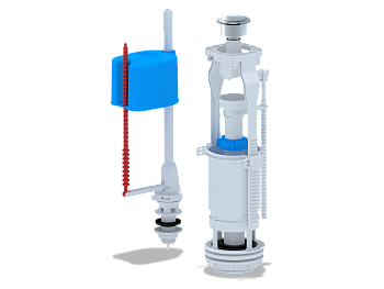 Арматура для бачка в сборе "АНИ" нижний подвод, кнопка, металл