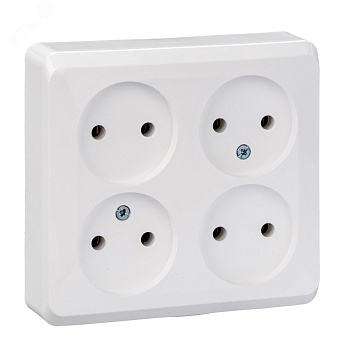 Systeme Electric Этюд наруж Бел Розетка 4-ая б/з без шторок