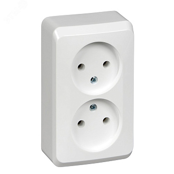 Systeme Electric Этюд наруж Бел Розетка 2-ая без з/з без шторок