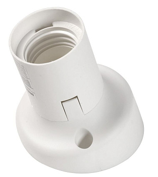 Патрон карболитовый потолочный, Е27, белый,наклонный 