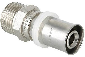 Пресс соединитель м/пл "Valtec" 26х1" нар./рез.