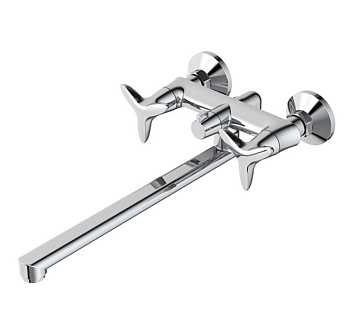 Смеситель для ванны с длинным изливом с керамическим дивертором Copter, IDDIS