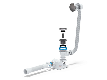 Сифон АНИ ПЛАСТ для ванны с переливом регулируемый 375 40*50 ЕС255S