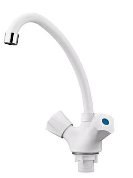 PL4-271F Смеситель для кухни с высоким изливом из Пластика-Белый