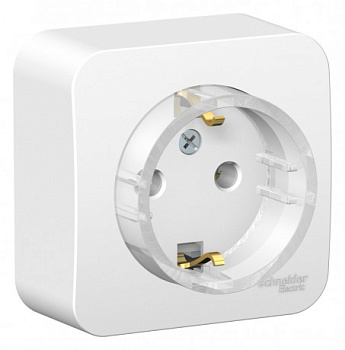 Розетка 1-м ОП Blanca 16А IP20 250В c заземл. без защ. шторок с изолир. пл. бел
