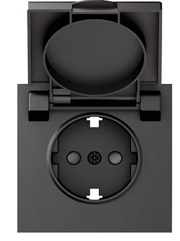 Donel S08 матовый титан накладка для розетки Schuko с заземлением, с крышкой, 16A 250 В~, серия DB