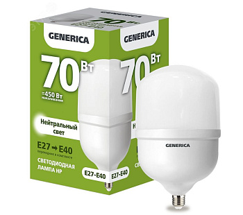 Лампа светодиодная HP 70Вт 230В 4000К E27-E40 GENERICA