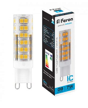 Лампа светодиодная LED 7вт 230в G9 6400К капсульная