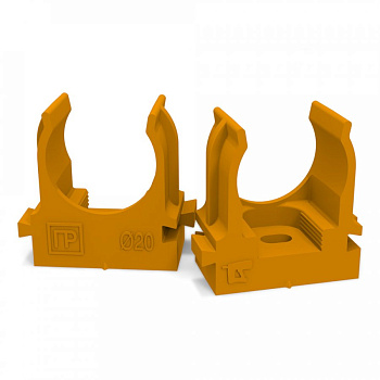 Промрукав Крепеж-клипса для труб для монтажного пистолета оранжевая д20 (100шт/900шт уп/кор)