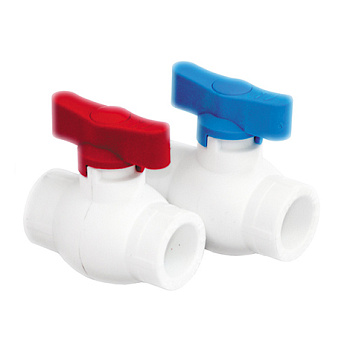 Кран шаровой "RTP" (мини, бабочка - красная, белый) (20)