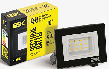 Прожектор светодиодный СДО 06-10 4000К IP65 черн. IEK