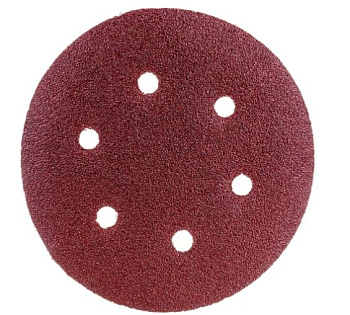 Круг шлифовальный из абразивной бумаги, ЗУБР Стандарт, на велкро основе, 6 отв., 150мм, Р60 