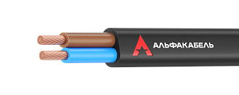 Кабель силовой медный КГВВ-Пнг(А)-LS 2х1,5 АЛЬФАКАБЕЛЬ ГОСТ плоский				