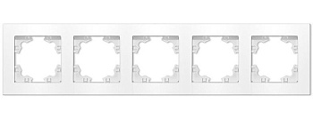 Рамка 5-ти местная белый Афина