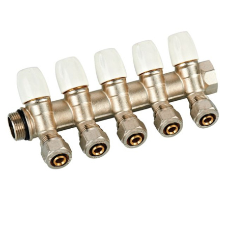 Коллектор с рег. вентилями и евроконусами TIM 5 вых 3.4