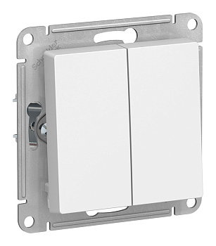 Systeme Electric AtlasDesign белый Выключатель 2-клавишный с самовозвратом, сх.5, 10АХ, механизм