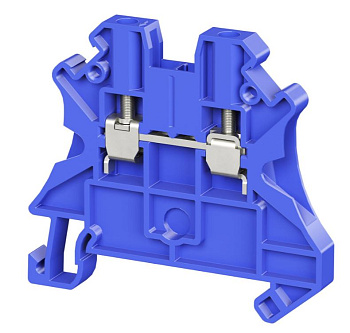 Клемма проходная винтовой зажим 2 точки подключения 2.5кв.мм син. DKC TUR-2.5-BU