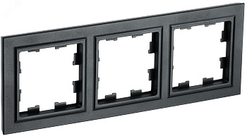 IEK BRITE BASE Черный Рамка 3-м РУ-3-БрЧ