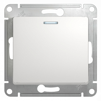 Systeme Electric Glossa Бел Выключатель 1-клавишный с подсветкой, сх.1а, 10АХ