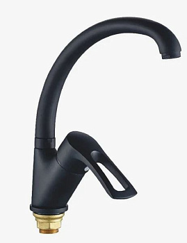 YUB4-A181KB, смеситель для кухни боковой на гайке гранит черный (ZEGOR)