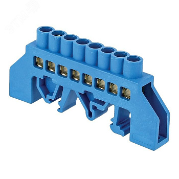 EKF PROxima Шина "0" N (6х9мм) 8 отверстий латунь синий нейлоновый корпус комбинированный