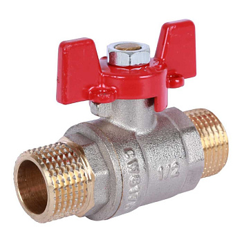 ROMMER Кран шаровой 1" НР/НР, ручка бабочка