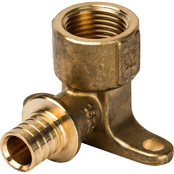 STOUT Угольник настенный с креплением 20xRp 1/2  для труб из сшитого полиэтилена аксиальный