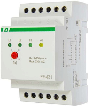 Переключатель фаз PF-431 (с приоритетной фазой; монтаж на DIN-рейке 35мм 3х400/230+N 3х16А IP20) F&F