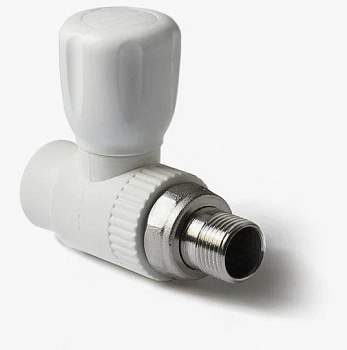 Шаровой кран для радиатора "RTP" (прямой, белый) (25х3/4")